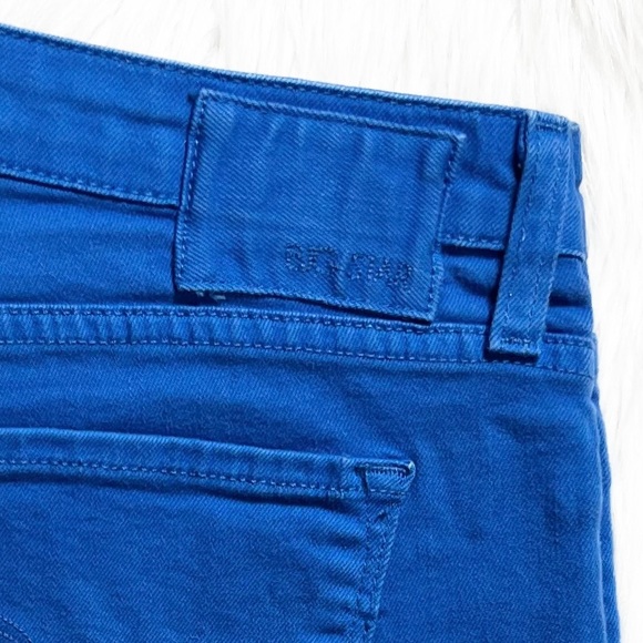 Big Star Cobalt Blue Colored Denim Logo Mid Rise 5” Jean Shorts - Picture 5 of 8